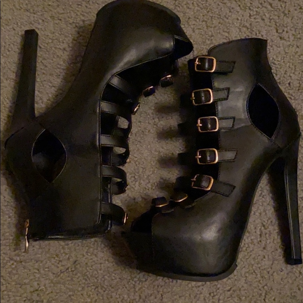 Black sexy high heels